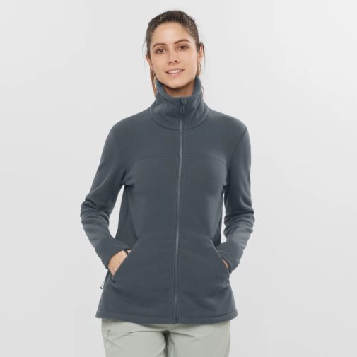Salomon Essential Cosy Fleece Full Zip Women's Jackets Black | CA 56O92